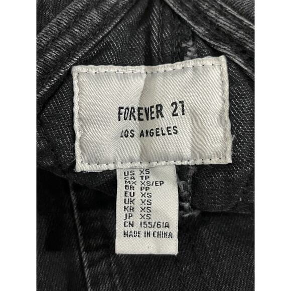 Forever 21 Women’s Overall Mini Dress Black Womens size Extra Small XS Jean - Picture 4 of 7